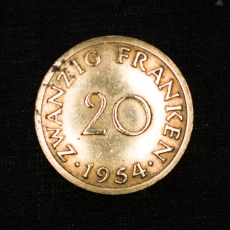 20 Franken 1954 Bereich Saarland