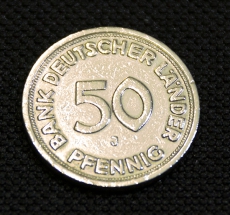 50 Pfennig 1949 J Bank Deutscher Lnder