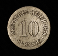 10 Pfennig 1876 D Deutsches Reich kleiner Adler