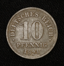 10 Pfennig 1921 Deutsches Reich groer Adler