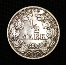1/2 Mark 1919 A Deutsches Reich