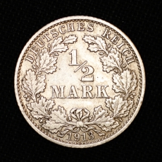 1/2 Mark 1913 J Deutsches Reich