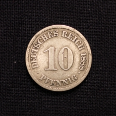 10 Pfennig 1888 A Deutsches Reich (Raritt)
