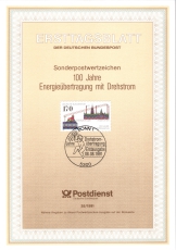 Ersttagsblatt 100 Jahre Energiebertragung mit Drehstrom