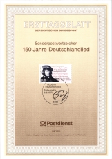 Ersttagsblatt 150 Jahre Deutschlandlied