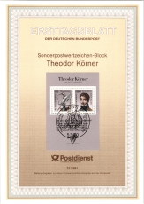 Ersttagsblatt Theodor Körner