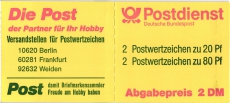 Briefmarkenheft - 20 PF + 80 Pf