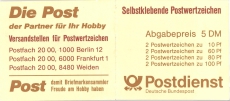 Briefmarkenheft - 10 pf + 60 Pf + 80 Pf + 100 Pf