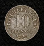10 Pfennig 1921 Deutsches Reich großer Adler