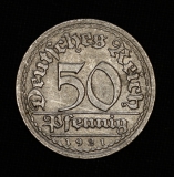 50 Pfennig 1921 F Deutsches Reich