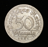 50 Pfennig 1921 G Deutsches Reich